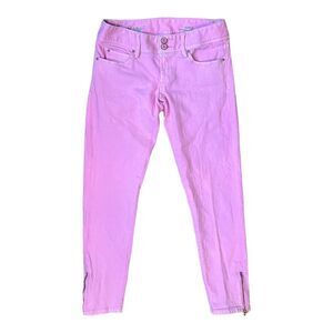 Lilly Pulitzer | Worth Skinny Mini Zip Pink Jeans 0‎